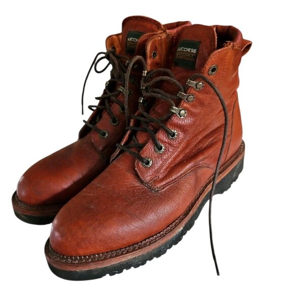 Lucchese Sport Lace Up Boots Mens Size 9.5 D Brown Leather Casual Work Outdoors - Picture 5 of 8